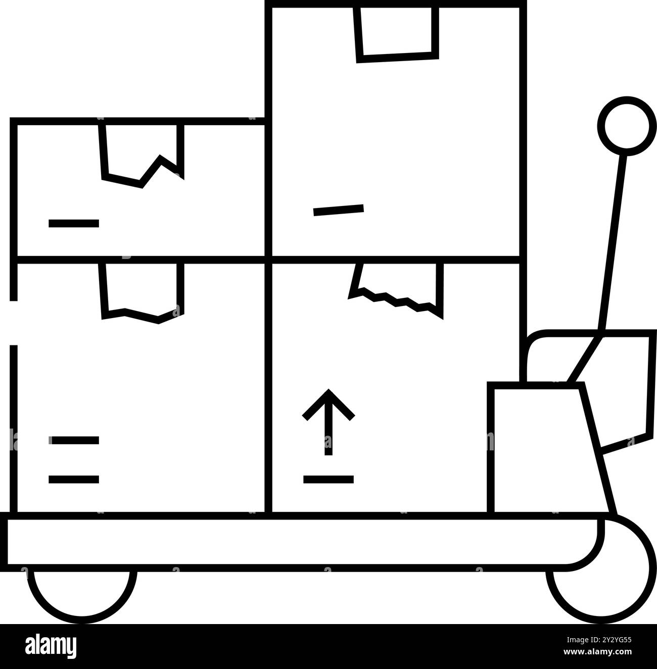transporter cart wholesale line icon vector illustration Stock Vector ...