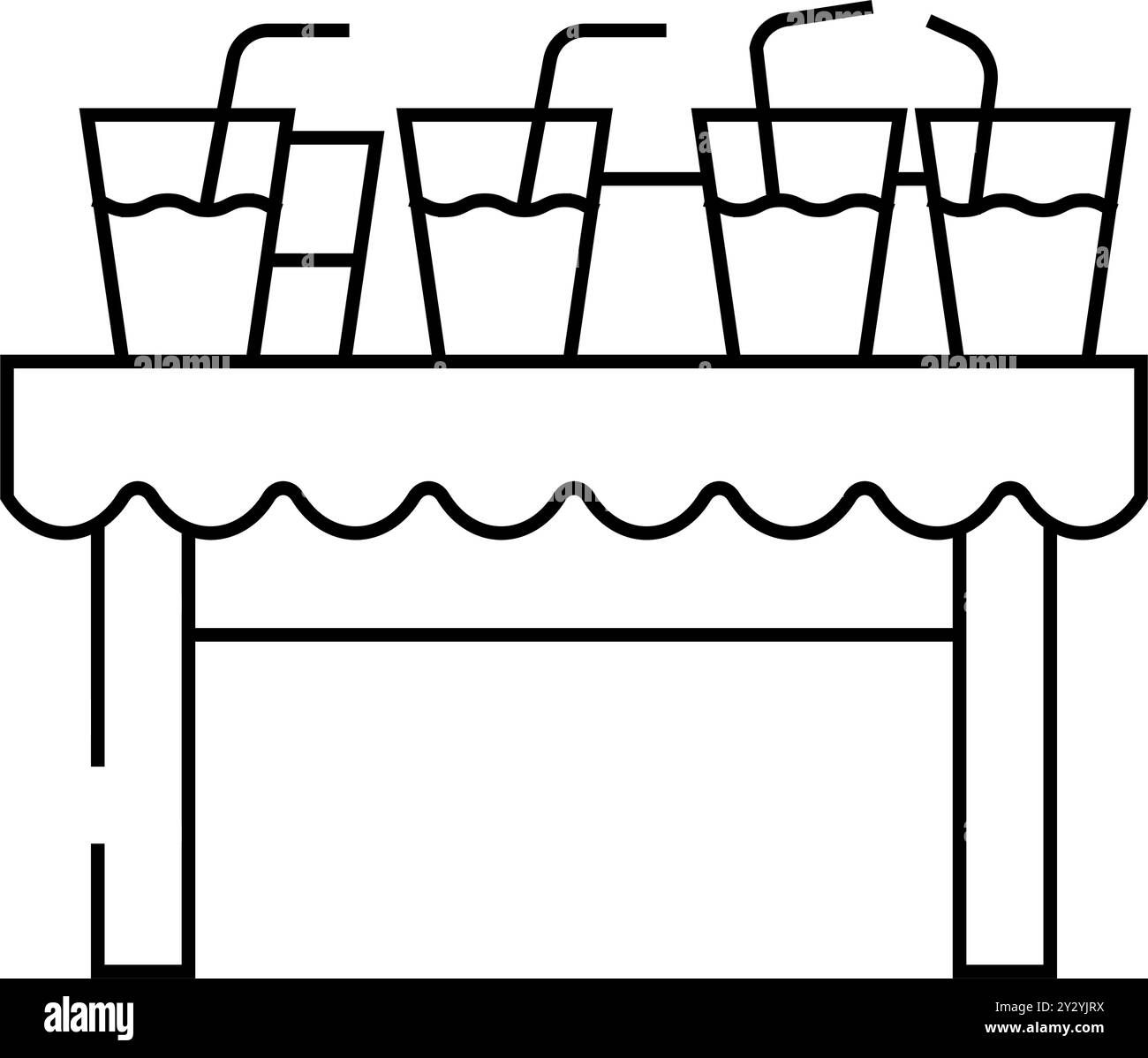 drinks on table line icon vector illustration Stock Vector Image & Art ...