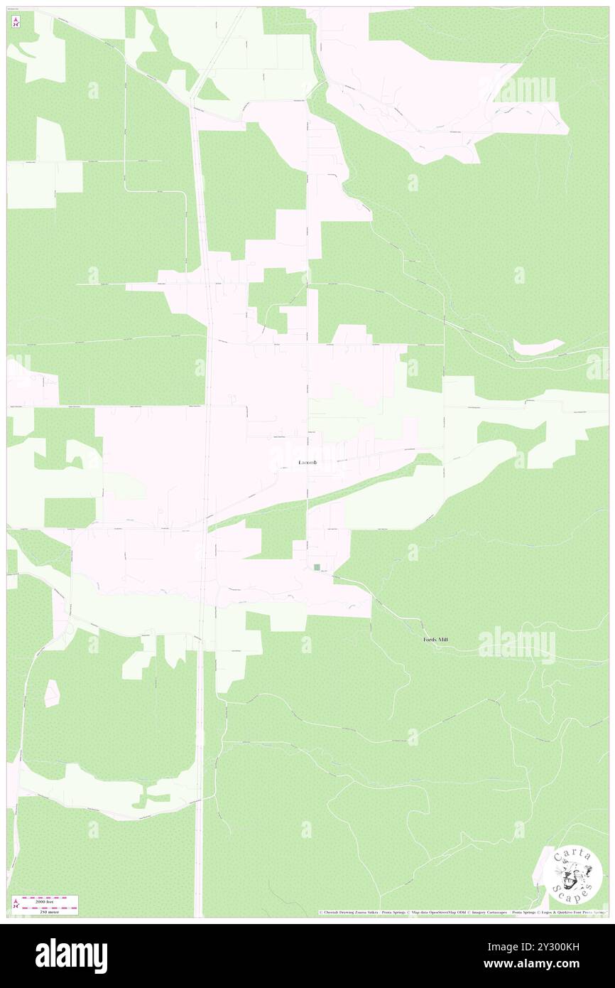 Lacomb, Linn County, US, United States, Oregon, N 44 35' 6'', S 122 44' 36'', map, Cartascapes Map published in 2024. Explore Cartascapes, a map revealing Earth's diverse landscapes, cultures, and ecosystems. Journey through time and space, discovering the interconnectedness of our planet's past, present, and future. Stock Photo