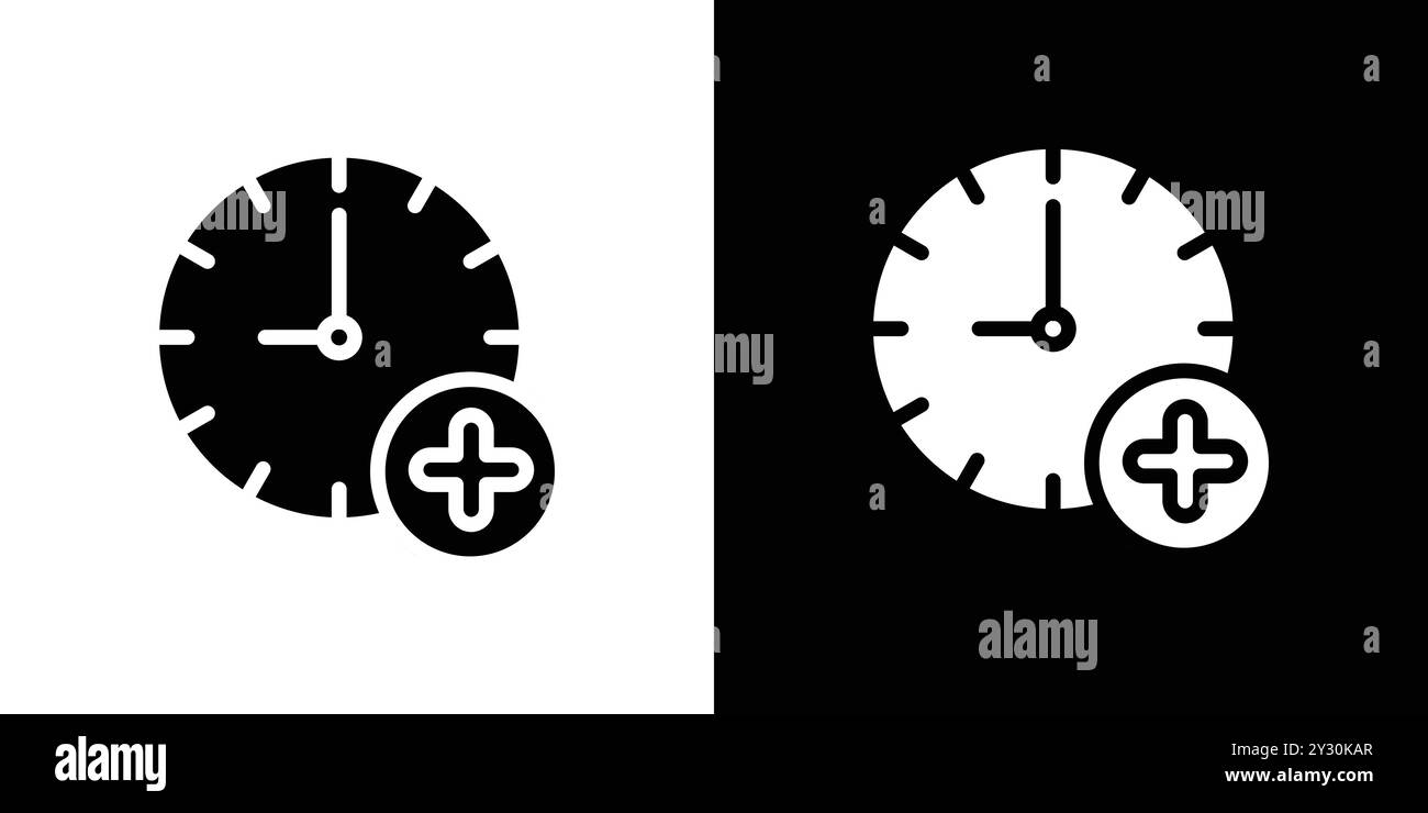 Extra hours icon vector logo set collection or bundle pack group Stock Vector