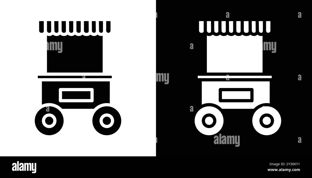 Food cart icon vector logo set collection or bundle pack group Stock Vector
