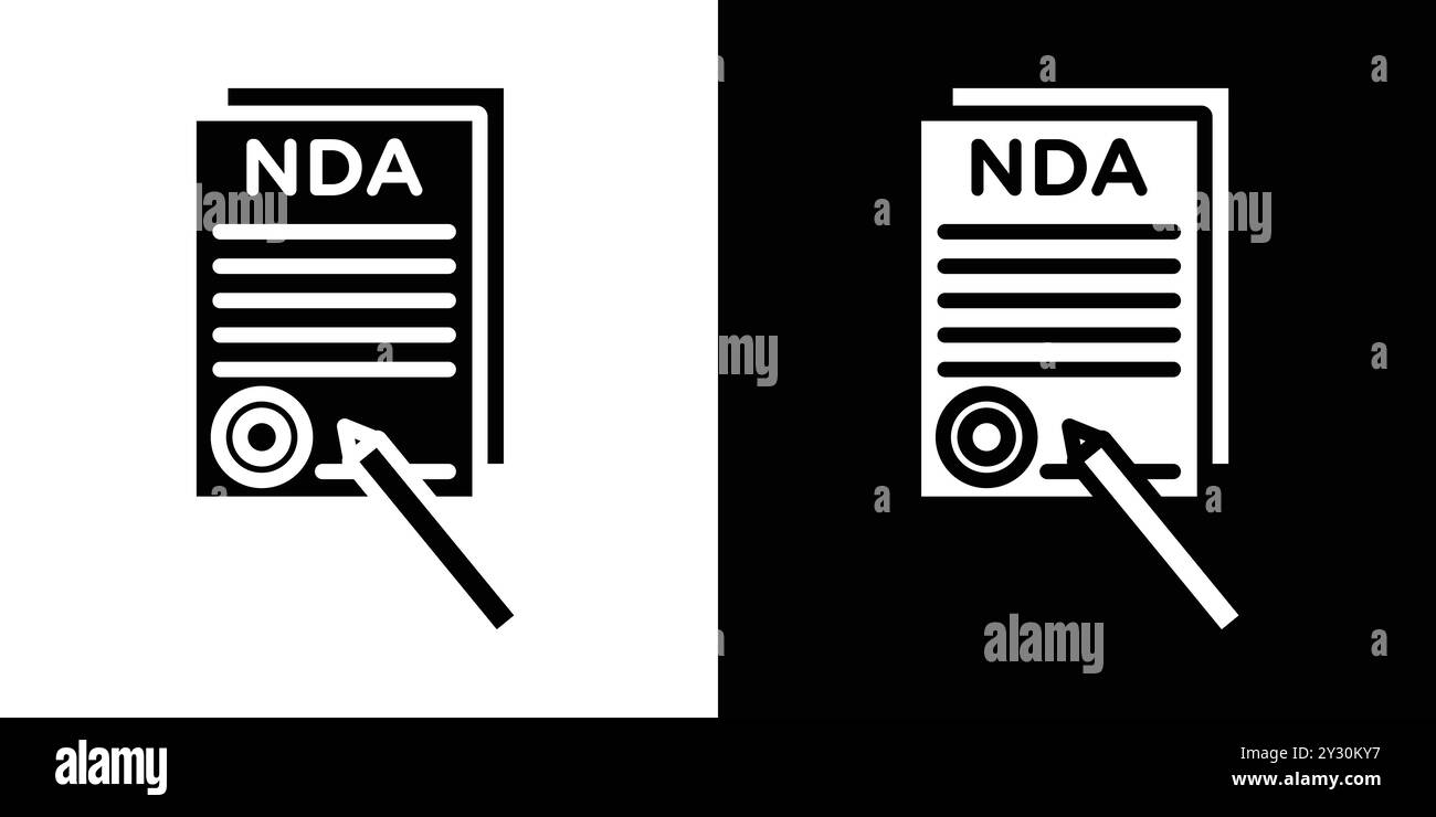NDA icon vector logo set collection or bundle pack group Stock Vector