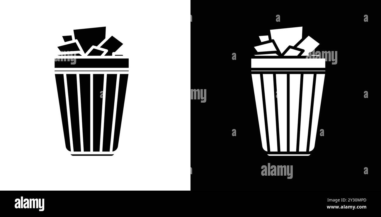 Waste Bin icon vector logo set collection or bundle pack group Stock Vector
