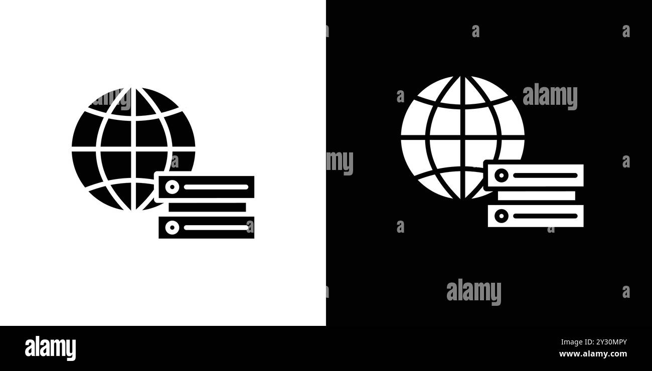 Web server icon vector logo set collection or bundle pack group Stock Vector