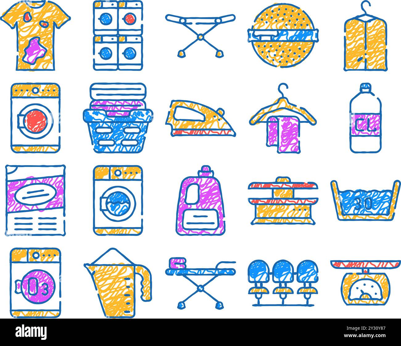 laundry service tool icon hand drawn Stock Vector Image & Art - Alamy