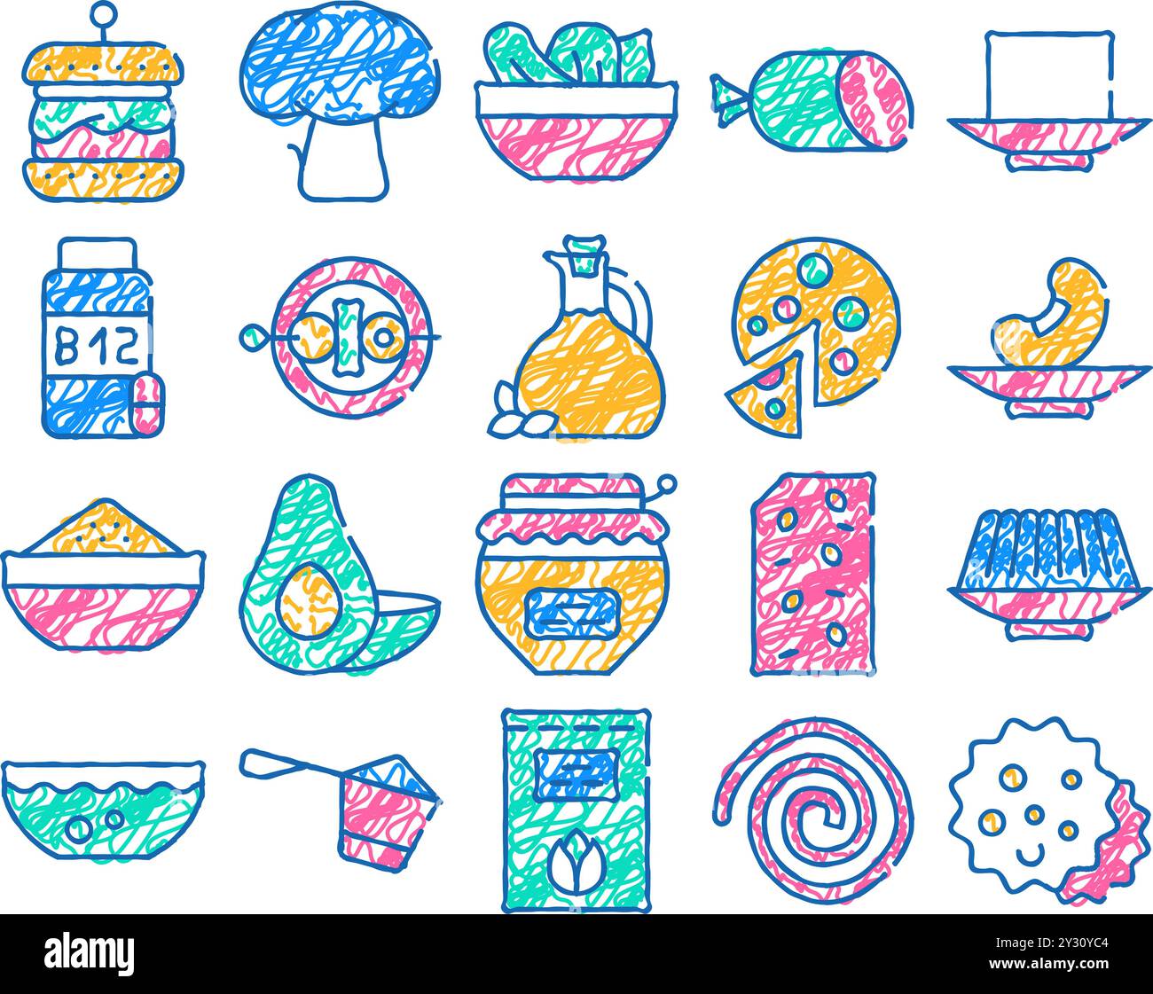 vegan menu restaurant icon hand drawn Stock Vector Image & Art - Alamy