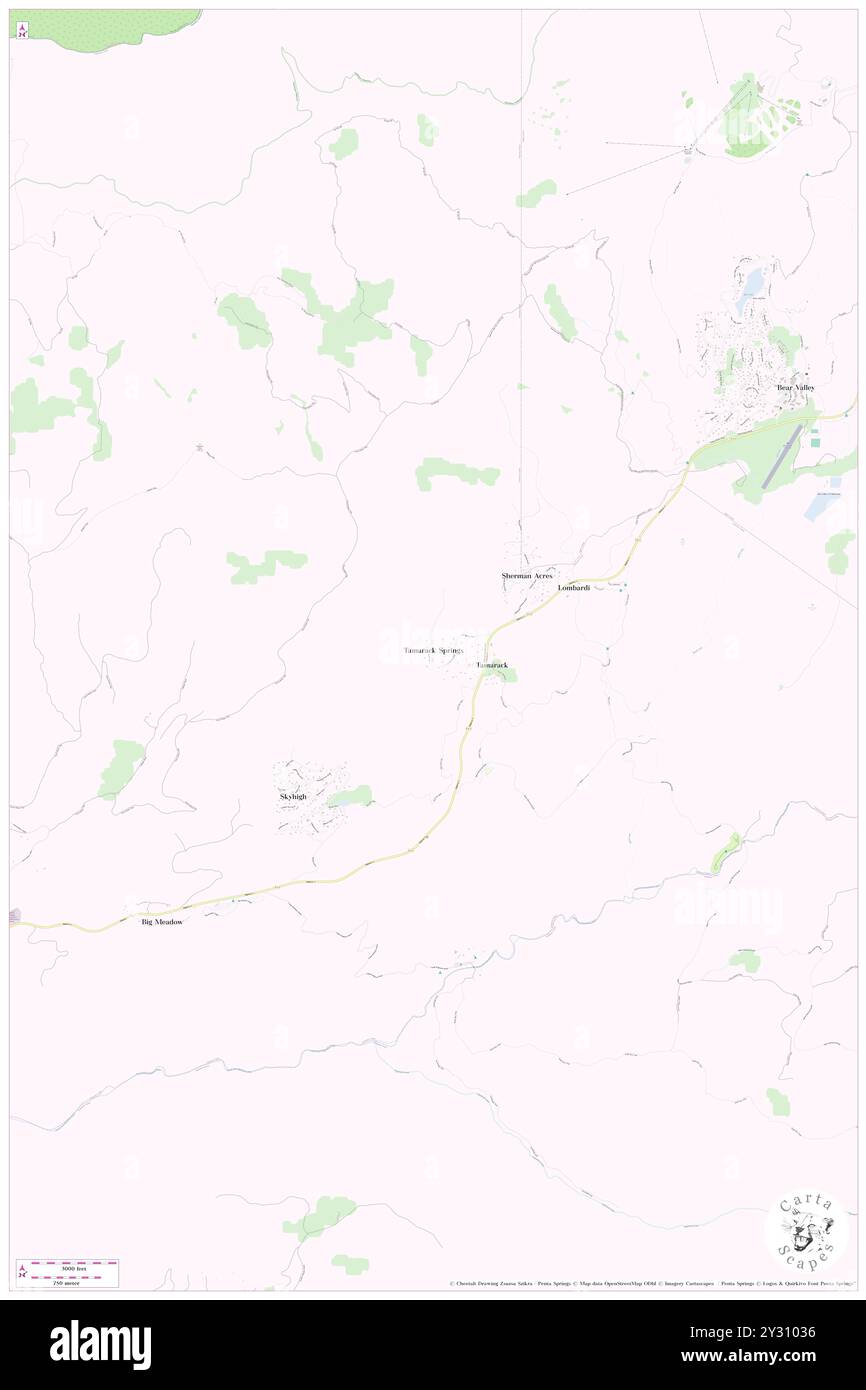 Tamarack Springs, Calaveras County, US, United States, California, N 38 26' 24'', S 120 4' 58'', map, Cartascapes Map published in 2024. Explore Cartascapes, a map revealing Earth's diverse landscapes, cultures, and ecosystems. Journey through time and space, discovering the interconnectedness of our planet's past, present, and future. Stock Photo