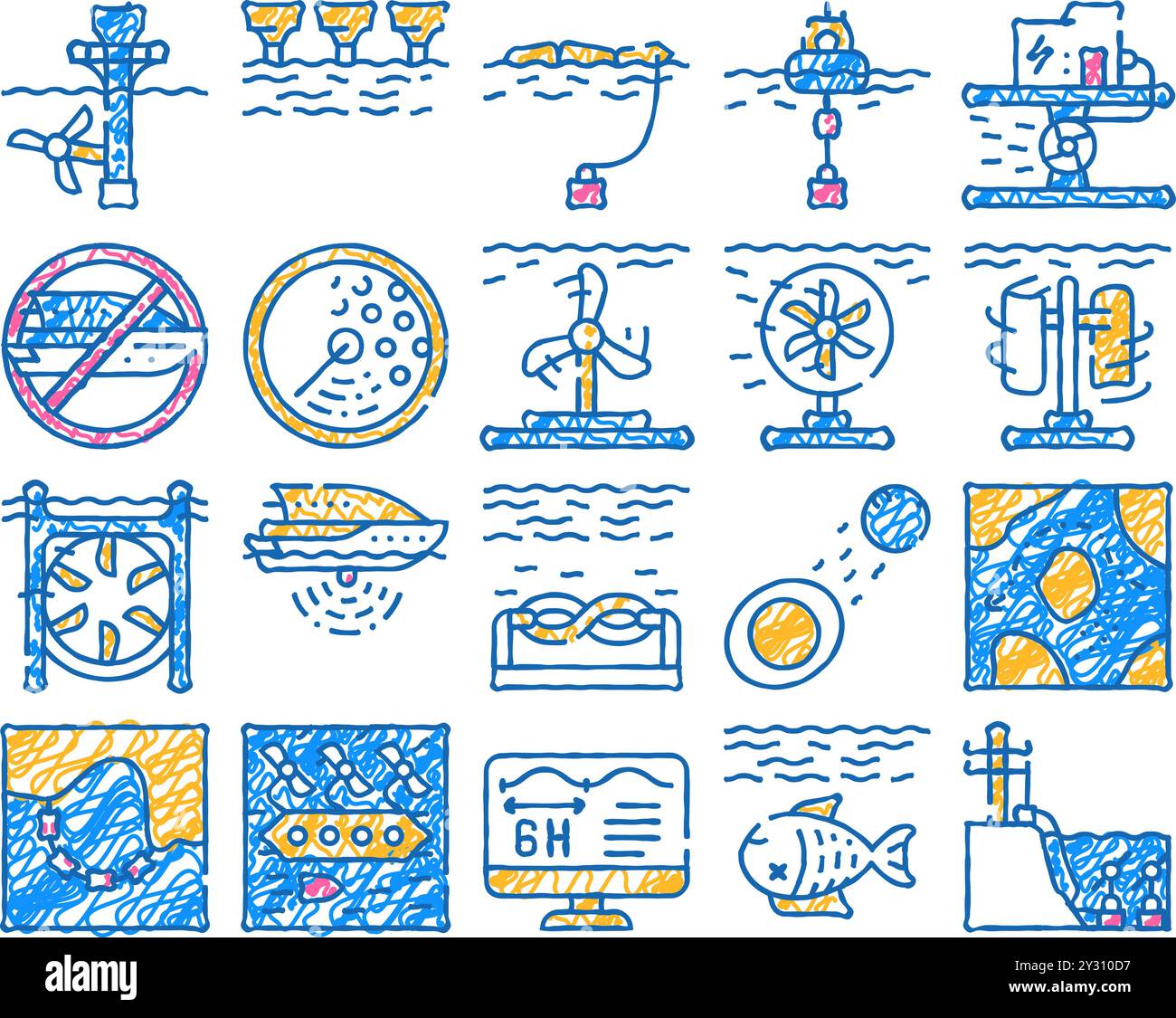tidal power plant icon hand drawn Stock Vector Image & Art - Alamy