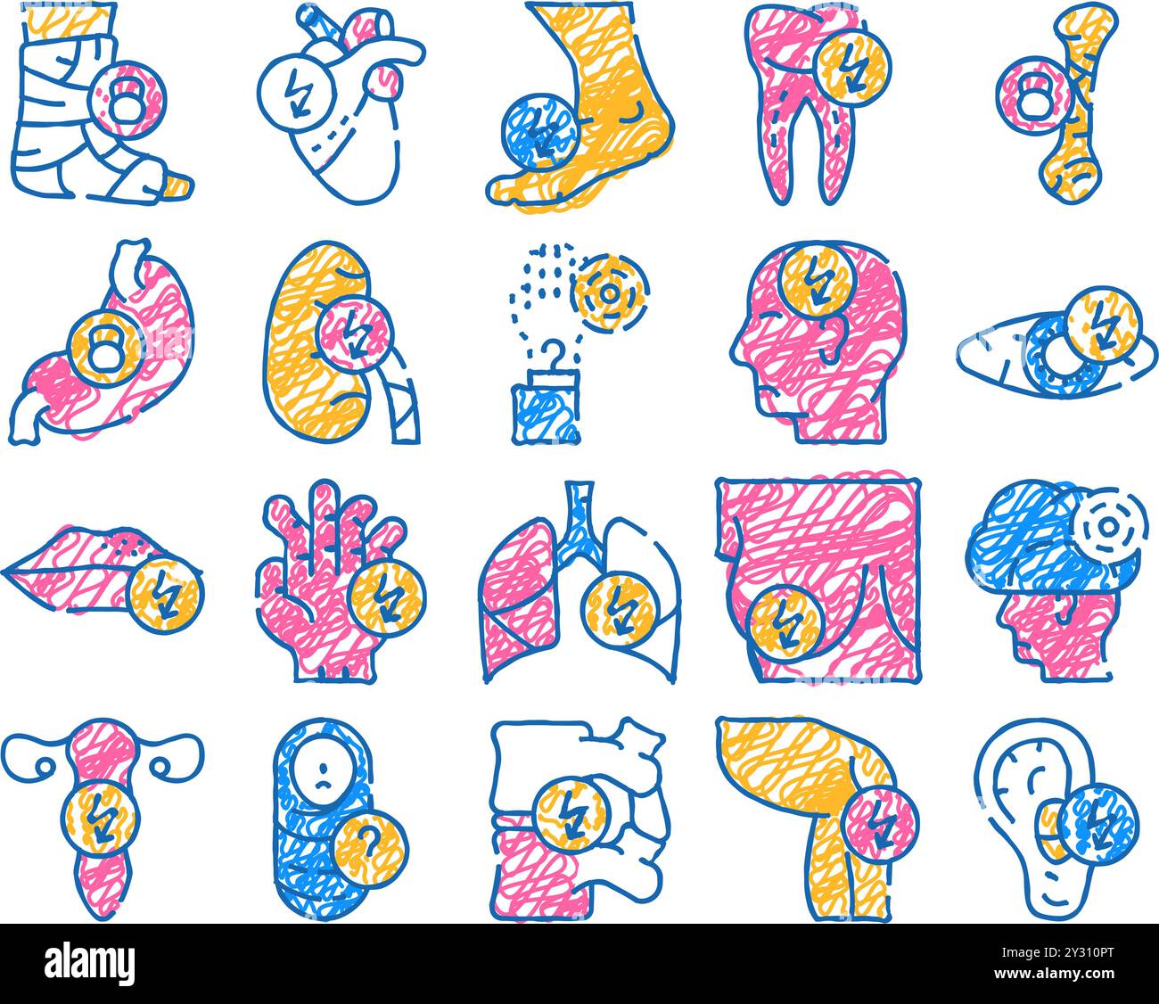 body aches problem icon hand drawn Stock Vector Image & Art - Alamy