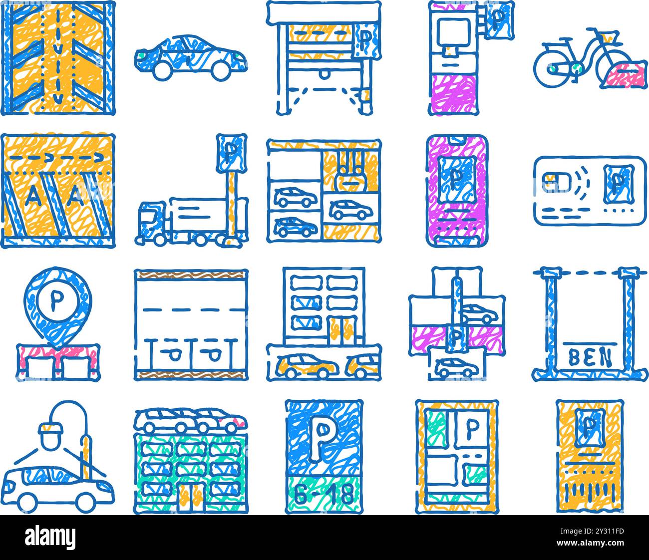 parking transport icon hand drawn Stock Vector Image & Art - Alamy