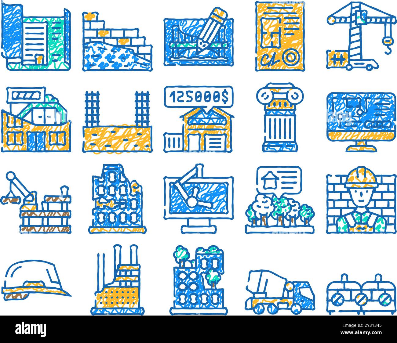 architect professional occupation icon hand drawn Stock Vector Image ...