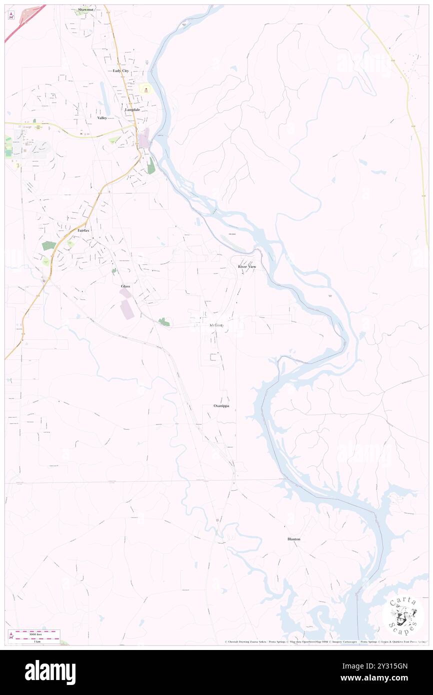 McGinty, Chambers County, US, United States, Alabama, N 32 46' 38'', S 85 9' 7'', map, Cartascapes Map published in 2024. Explore Cartascapes, a map revealing Earth's diverse landscapes, cultures, and ecosystems. Journey through time and space, discovering the interconnectedness of our planet's past, present, and future. Stock Photo