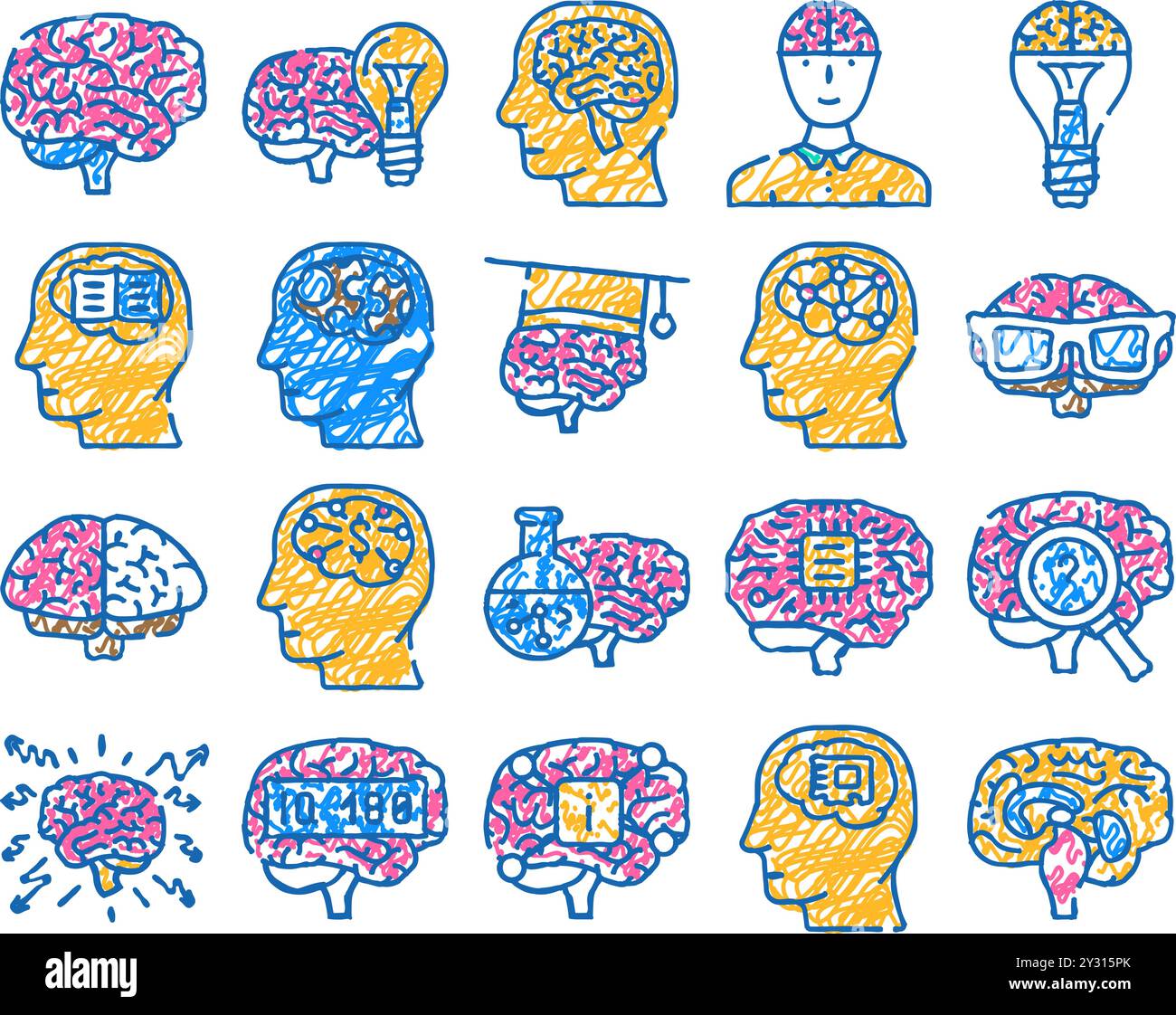 brain mind human head icon hand drawn Stock Vector Image & Art - Alamy