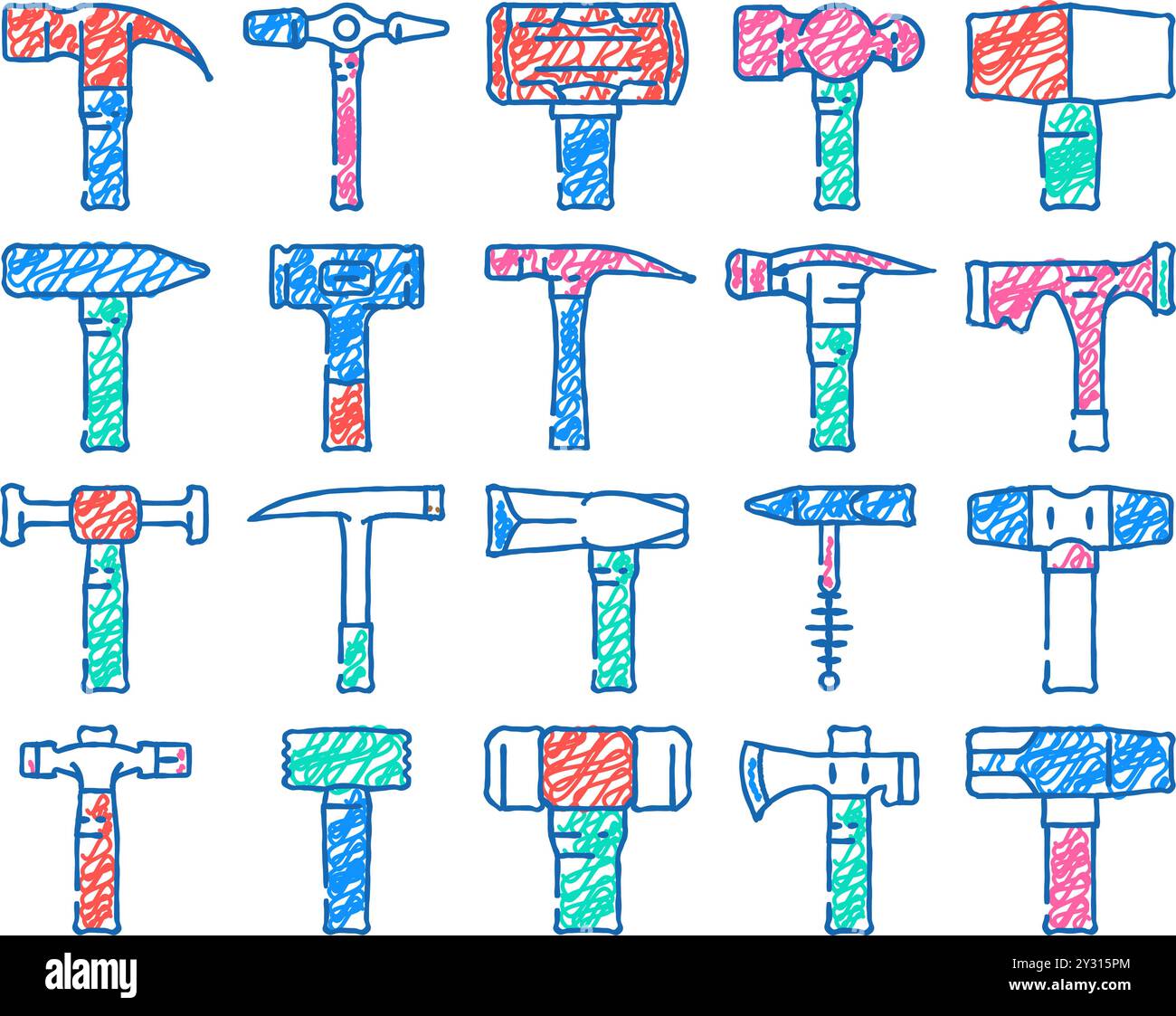 hammer tool construction icon hand drawn Stock Vector Image & Art - Alamy