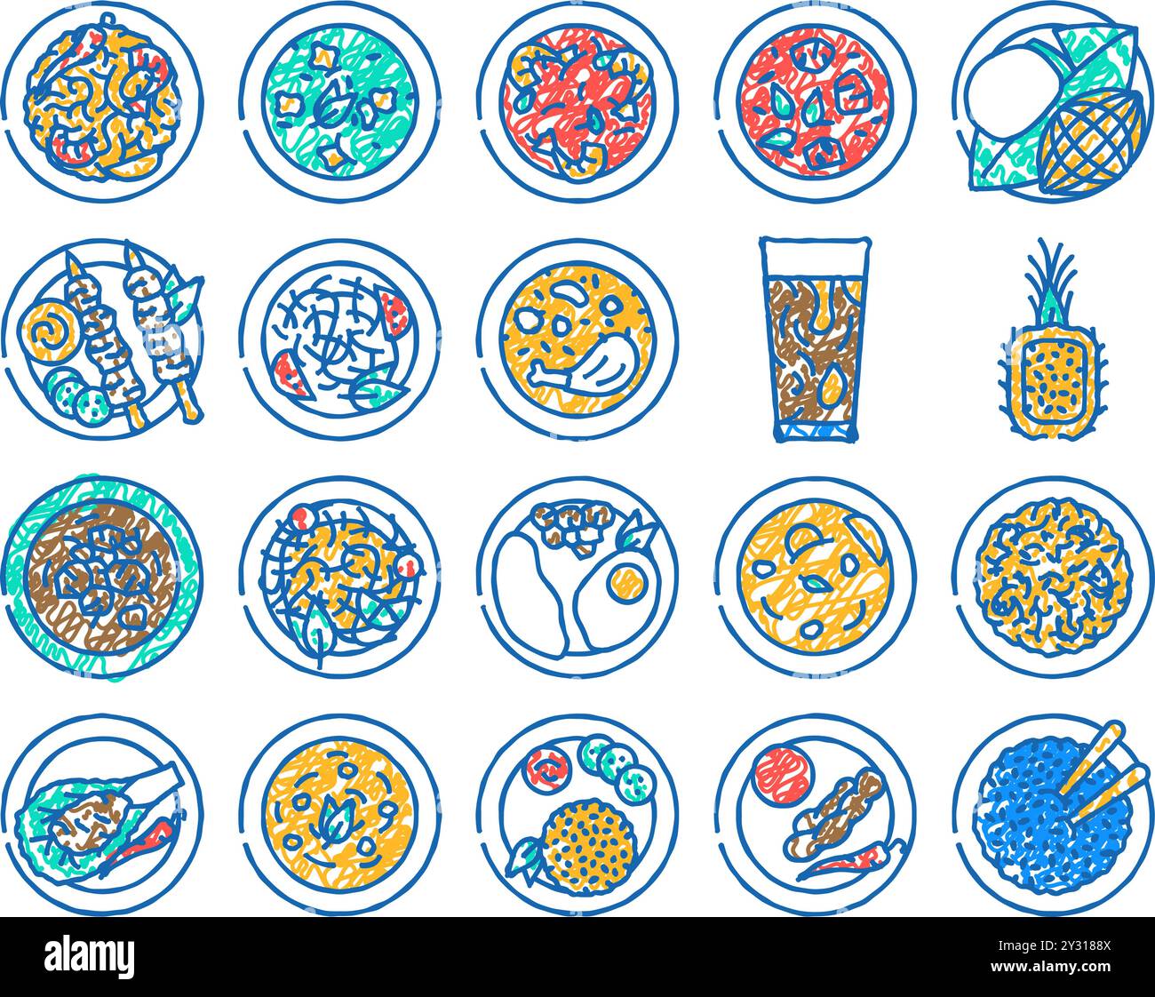 Asian vietnamese cuisine on table Stock Vector Images - Alamy