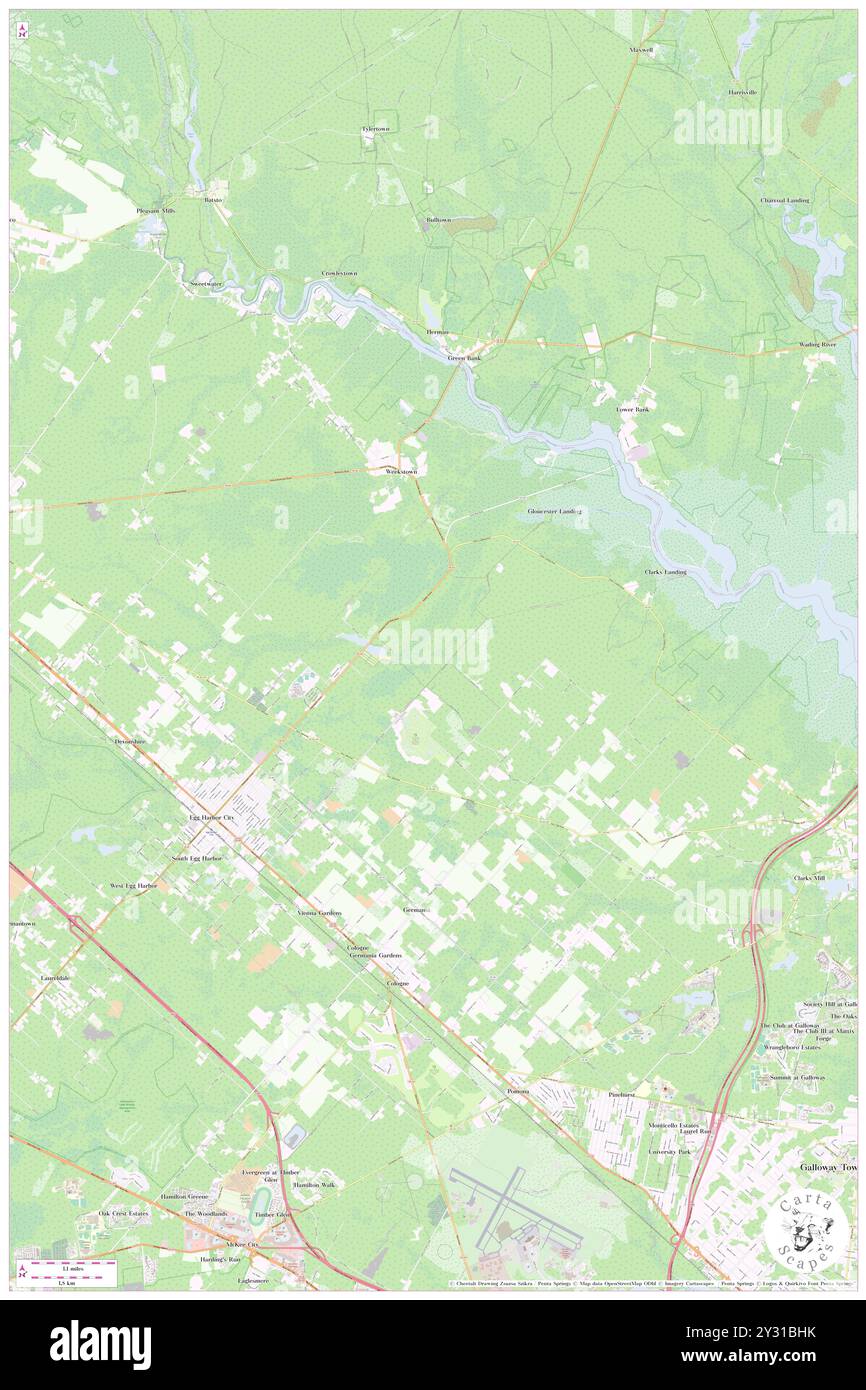 Egg Harbor City, Atlantic County, US, United States, New Jersey, N 39 31' 43'', S 74 38' 52'', map, Cartascapes Map published in 2024. Explore Cartascapes, a map revealing Earth's diverse landscapes, cultures, and ecosystems. Journey through time and space, discovering the interconnectedness of our planet's past, present, and future. Stock Photo