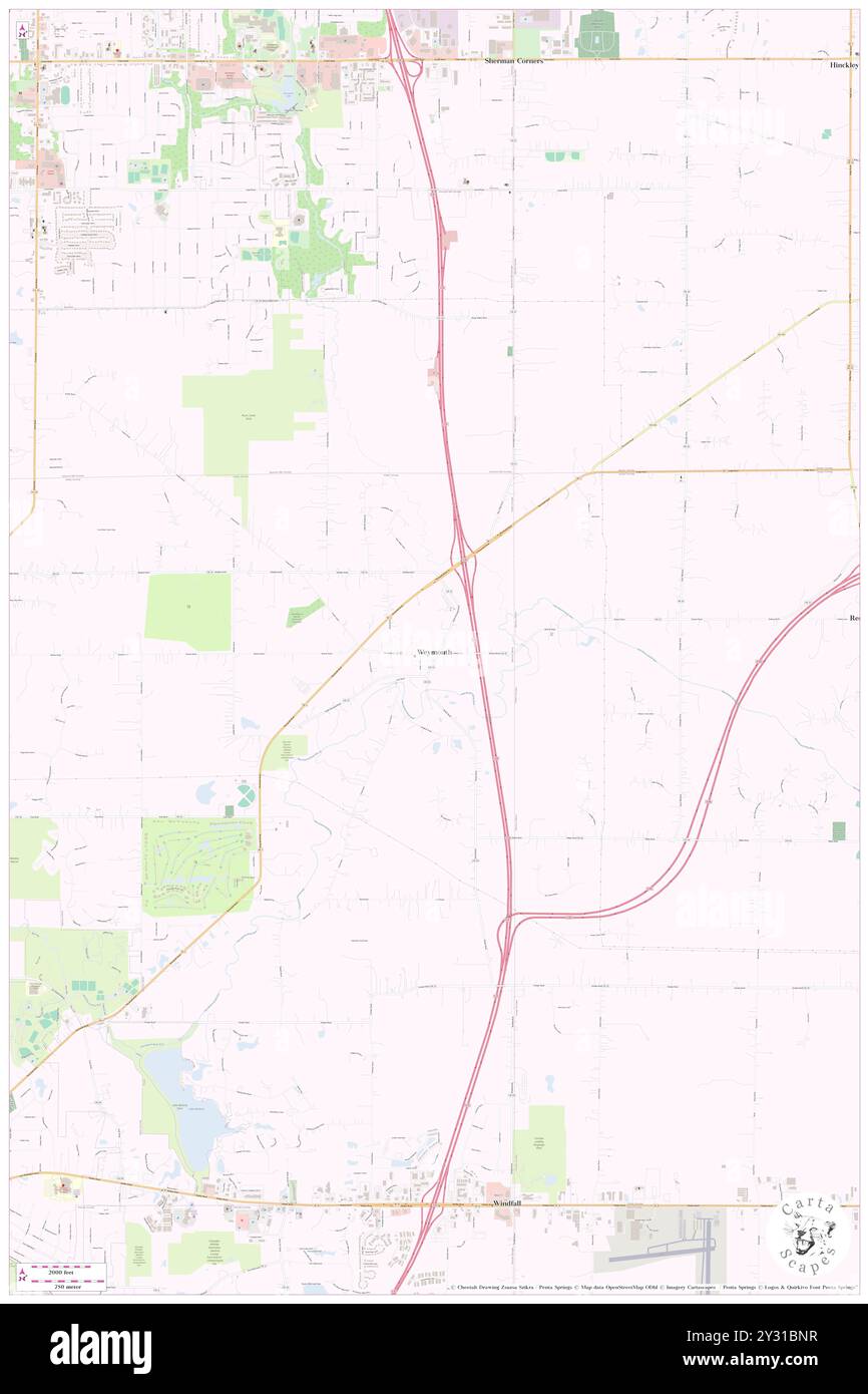 Weymouth, Medina County, US, United States, Ohio, N 41 11' 8'', S 81 47' 39'', map, Cartascapes Map published in 2024. Explore Cartascapes, a map revealing Earth's diverse landscapes, cultures, and ecosystems. Journey through time and space, discovering the interconnectedness of our planet's past, present, and future. Stock Photo