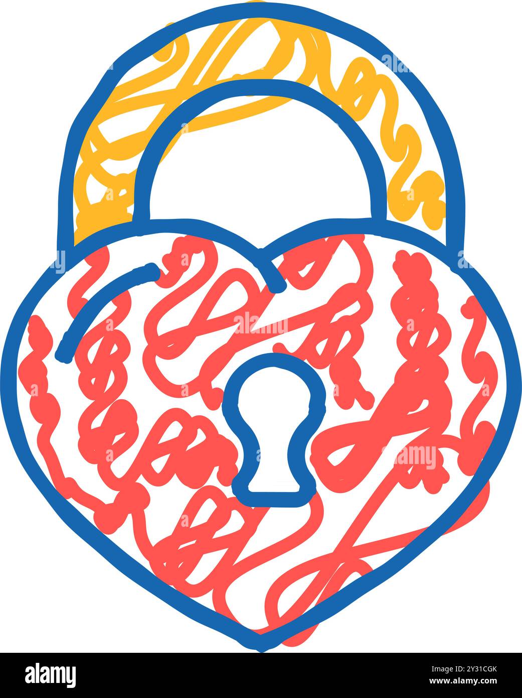 padlock in heart form icon doodle illustration Stock Vector Image & Art ...