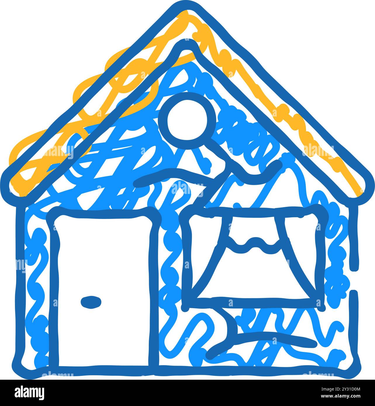 broken damaged house icon doodle illustration Stock Vector Image & Art ...