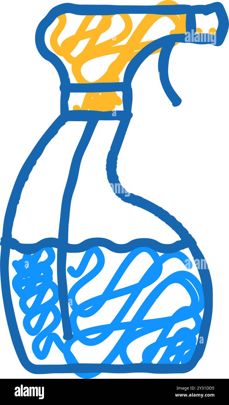 sanitation sprayer bottle icon doodle illustration Stock Vector Image ...