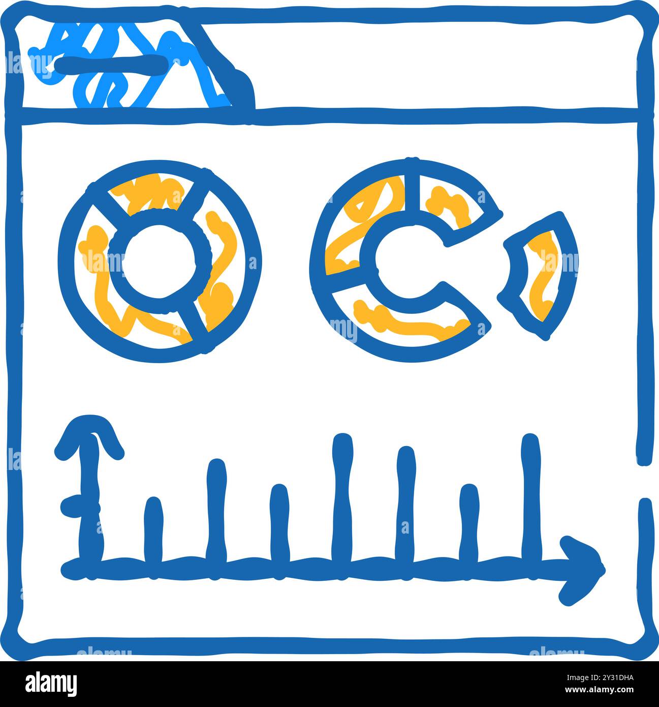 electronic financial report infographic icon doodle illustration Stock ...