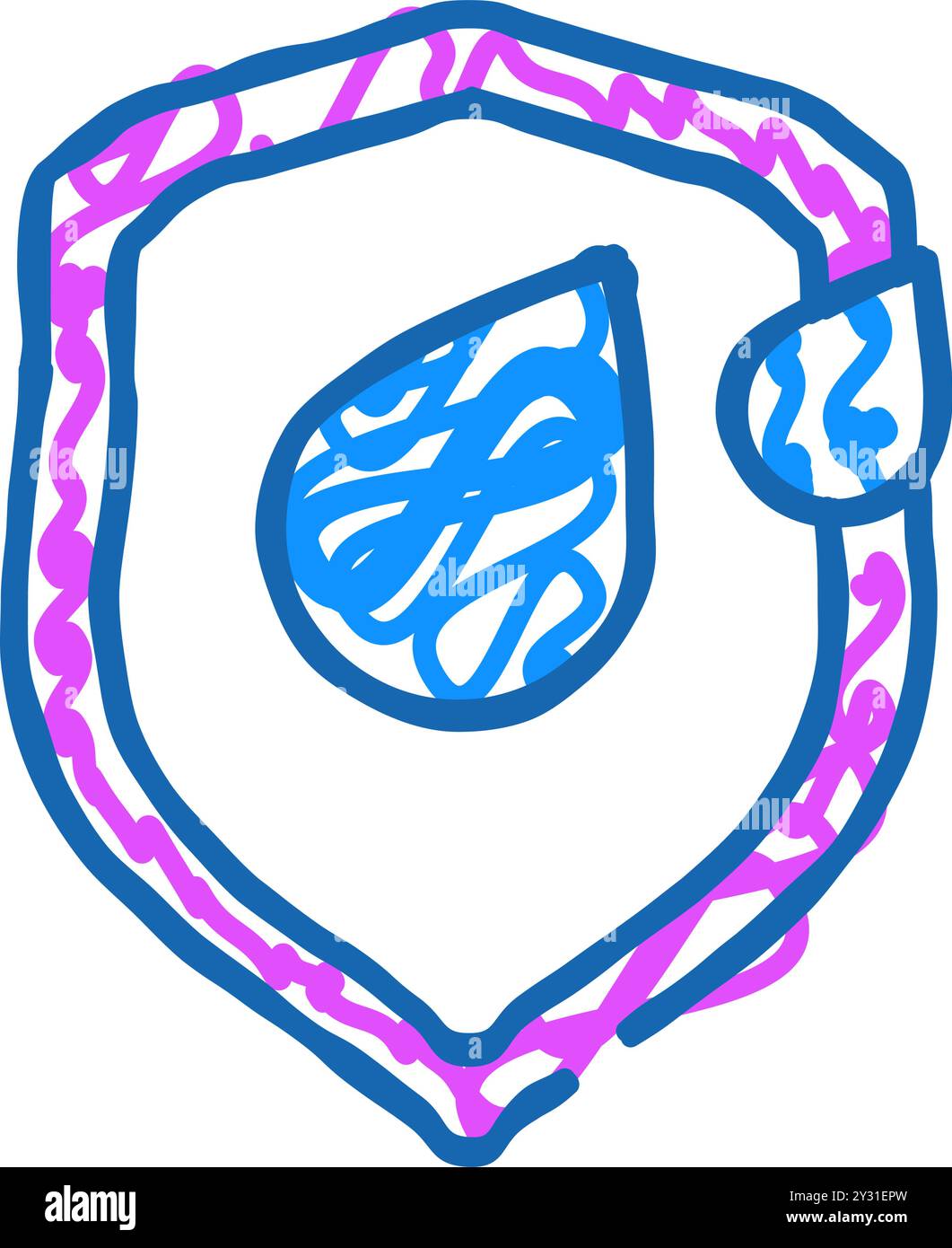 water drop on shield icon doodle illustration Stock Vector Image & Art ...