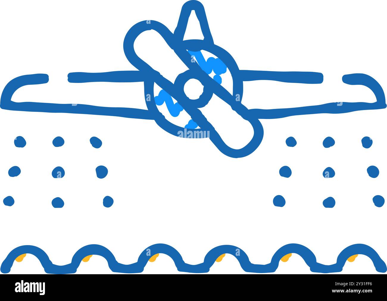 airplane watering field icon doodle illustration Stock Vector Image ...