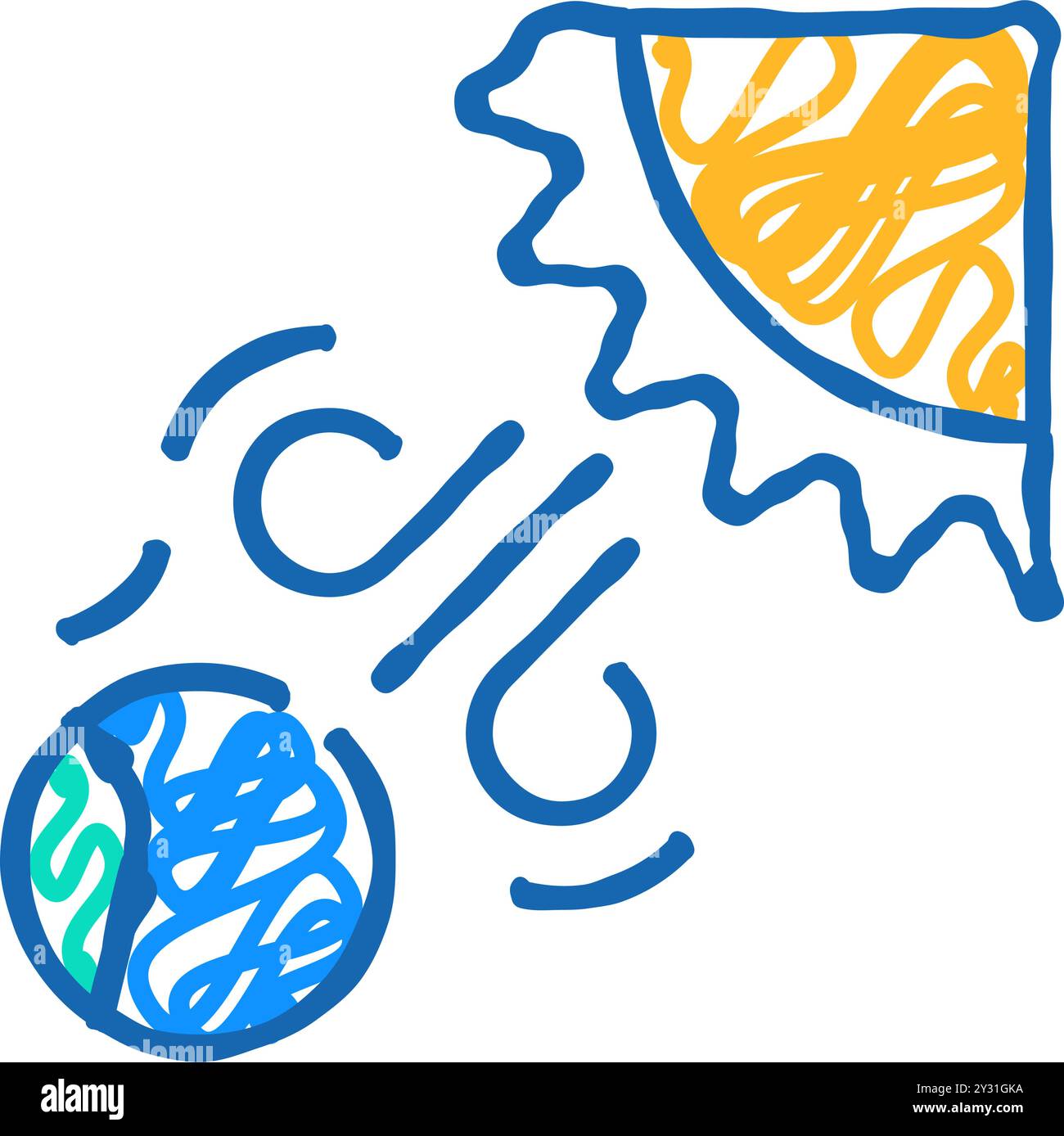 solar influence on earth icon doodle illustration Stock Vector Image ...