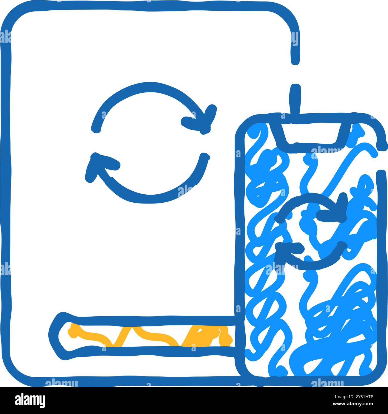 cloud synchronization with phone icon doodle illustration Stock Vector ...