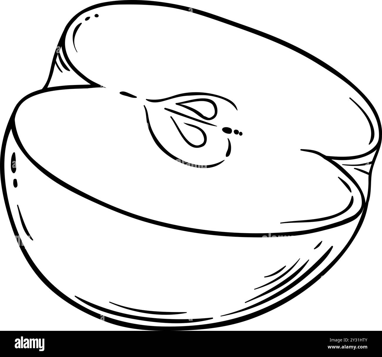 Apple Fruit Isolated Outline Illustration Stock Vector Image & Art - Alamy
