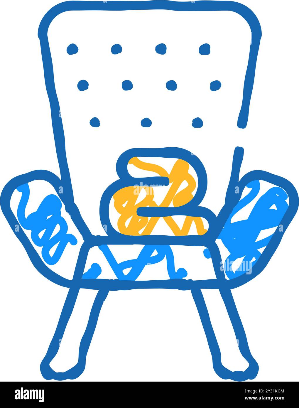 armchair with plaid icon doodle illustration Stock Vector Image & Art ...