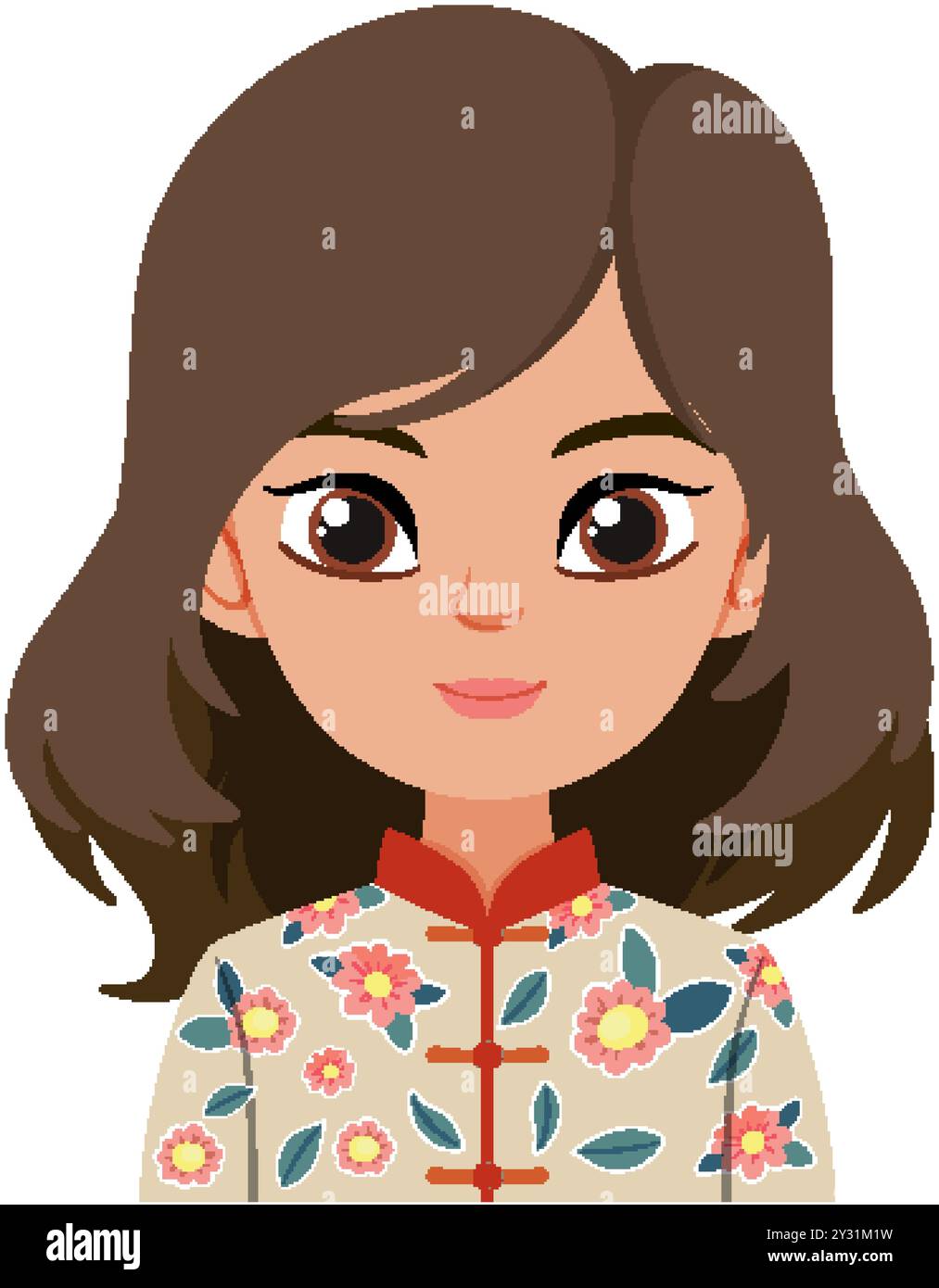 Illustration of a woman in floral attire Stock Vector Image & Art - Alamy