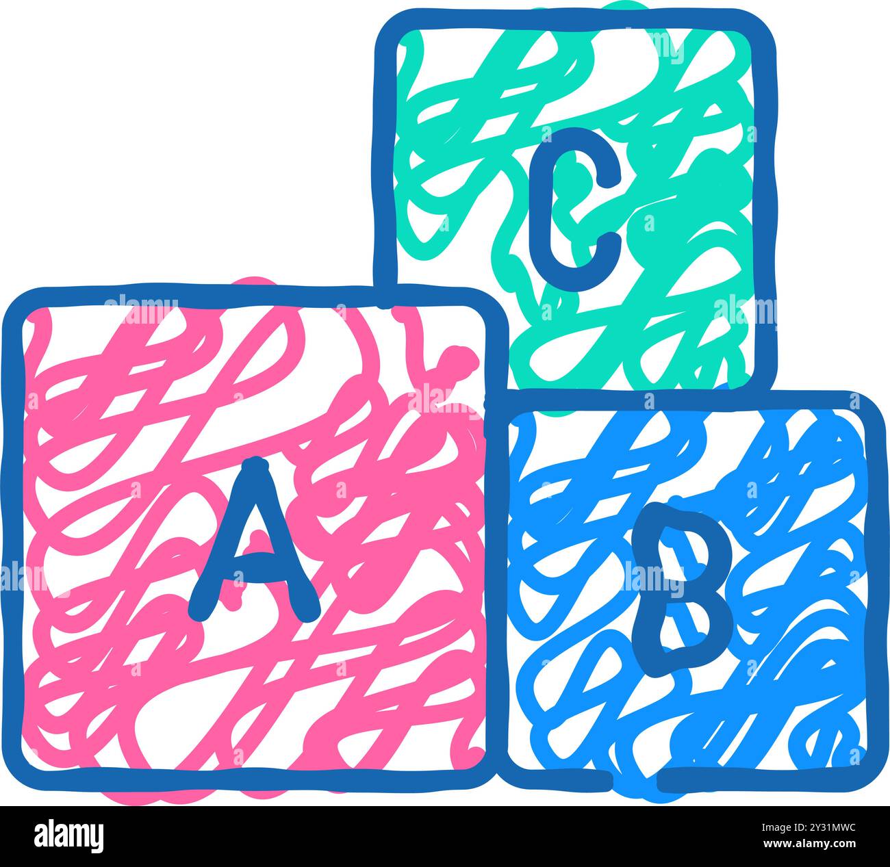 letters cubes icon doodle illustration Stock Vector Image & Art - Alamy