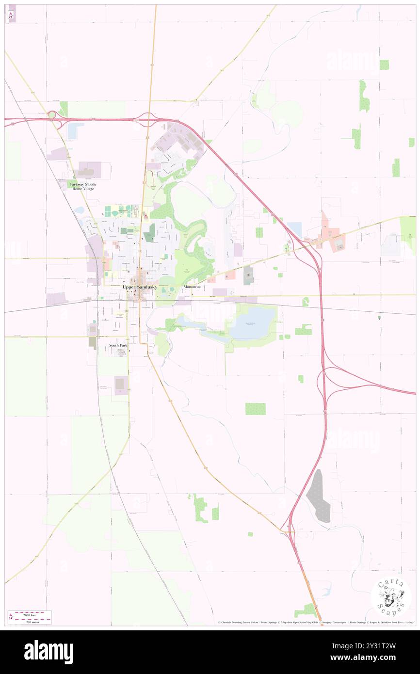 Upper Sandusky, Wyandot County, US, United States, Ohio, N 40 49' 38'', S 83 16' 52'', map, Cartascapes Map published in 2024. Explore Cartascapes, a map revealing Earth's diverse landscapes, cultures, and ecosystems. Journey through time and space, discovering the interconnectedness of our planet's past, present, and future. Stock Photo