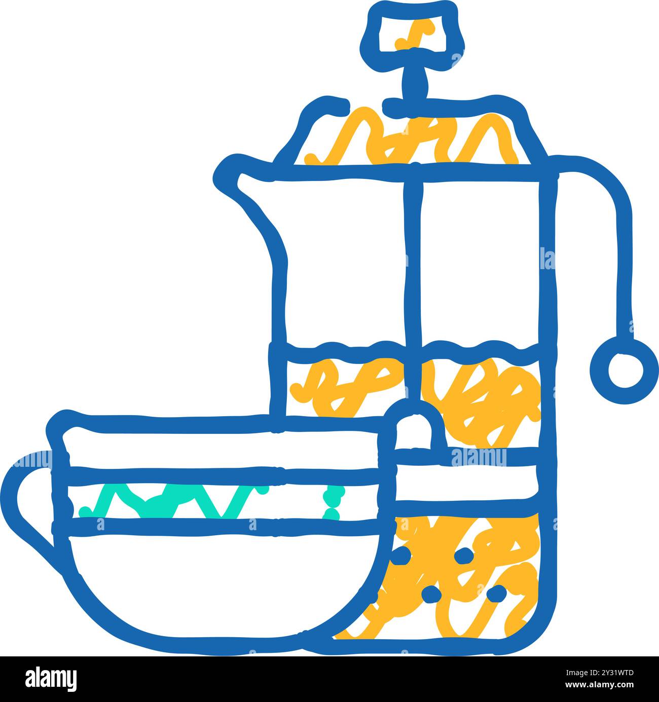 tea drink teapot icon doodle illustration Stock Vector Image & Art - Alamy