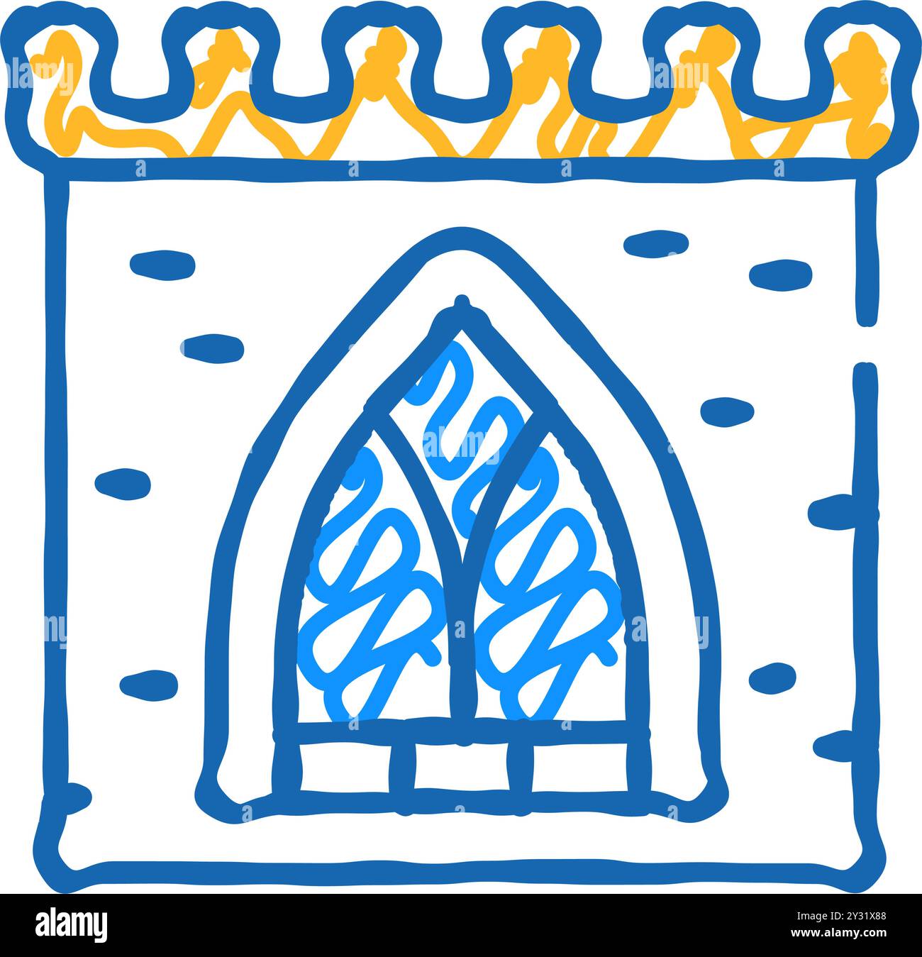 window of ancient castle icon doodle illustration Stock Vector Image ...