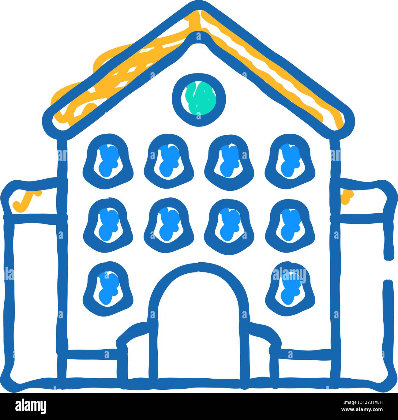 castle main building icon doodle illustration Stock Vector Image & Art ...