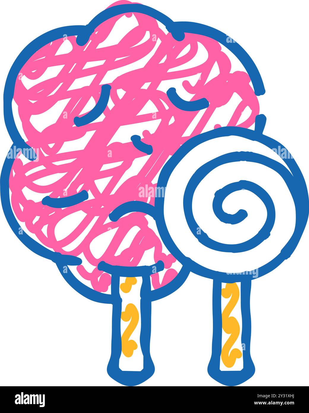 cotton candy icon doodle illustration Stock Vector Image & Art - Alamy