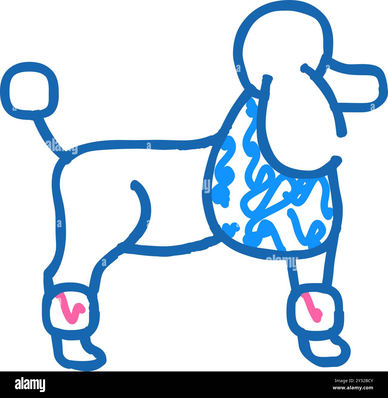 dog poodle flat icon doodle illustration Stock Vector Image & Art - Alamy