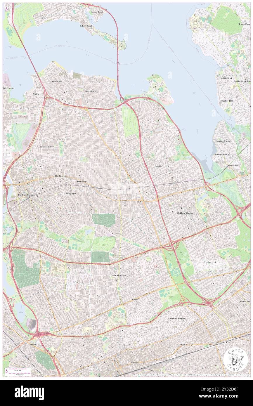 Auburndale, Queens County, US, United States, New York, N 40 45' 39'', S 73 47' 24'', map, Cartascapes Map published in 2024. Explore Cartascapes, a map revealing Earth's diverse landscapes, cultures, and ecosystems. Journey through time and space, discovering the interconnectedness of our planet's past, present, and future. Stock Photo