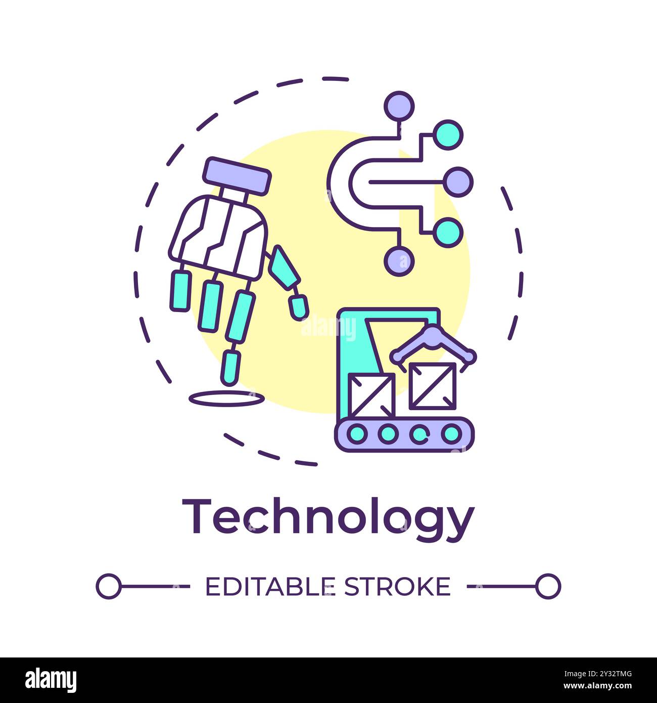 Technology multi color concept icon Stock Vector