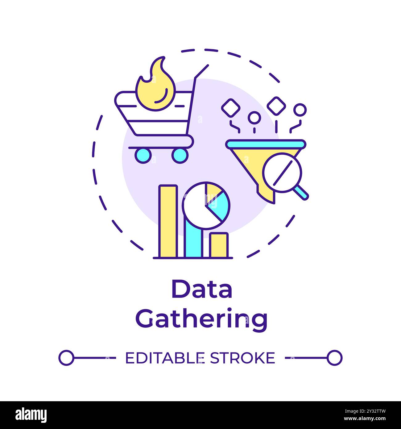 Data gathering multi color concept icon Stock Vector Image & Art - Alamy
