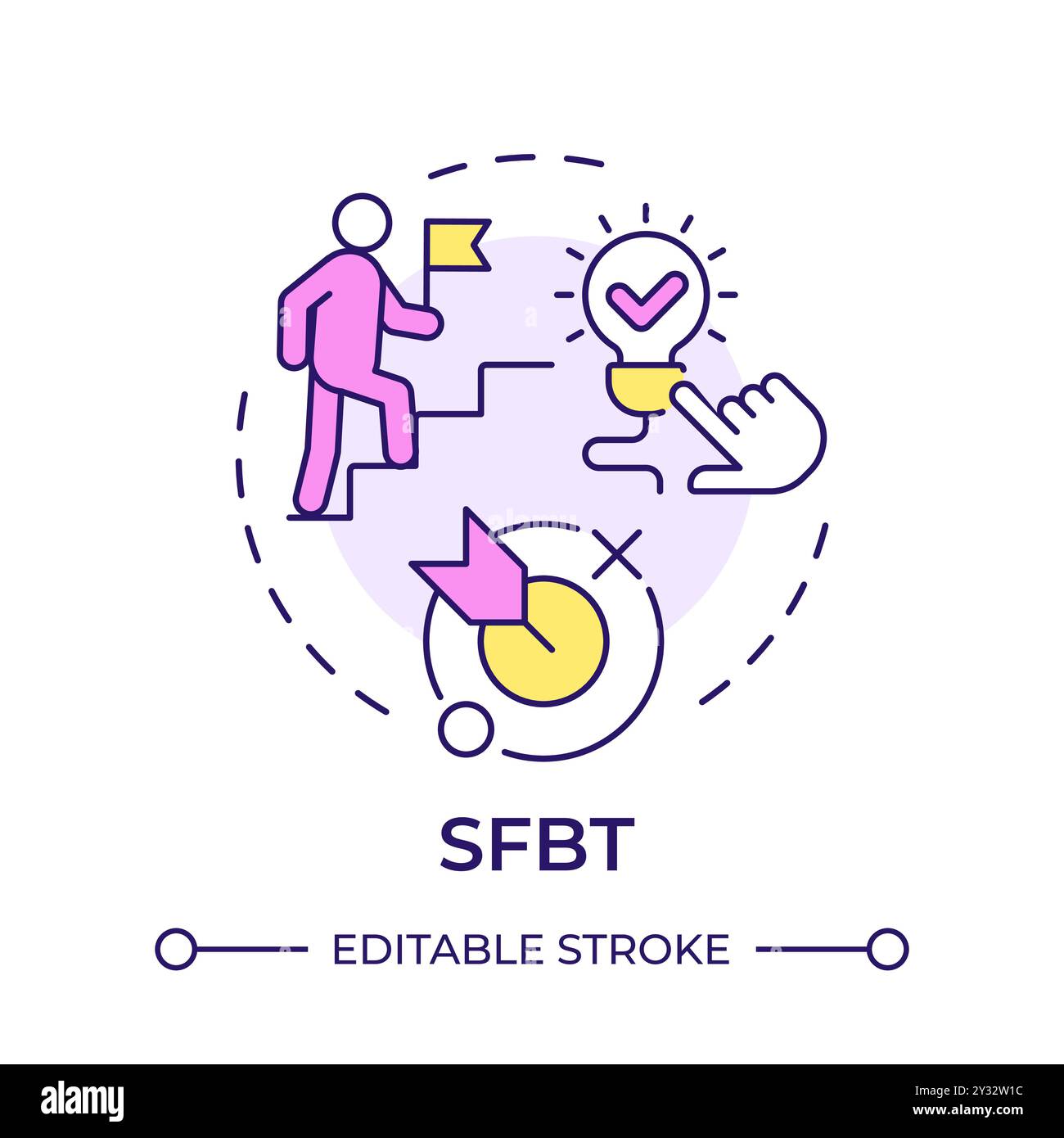 SFBT multi color concept icon Stock Vector