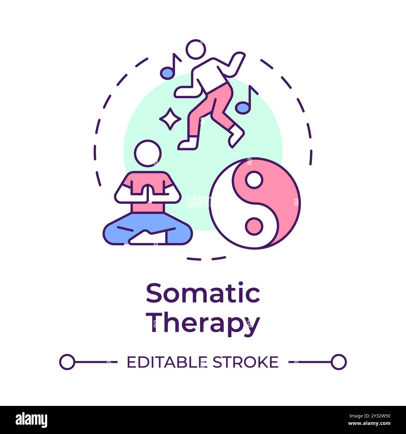 Somatic therapy multi color concept icon Stock Vector Image & Art - Alamy