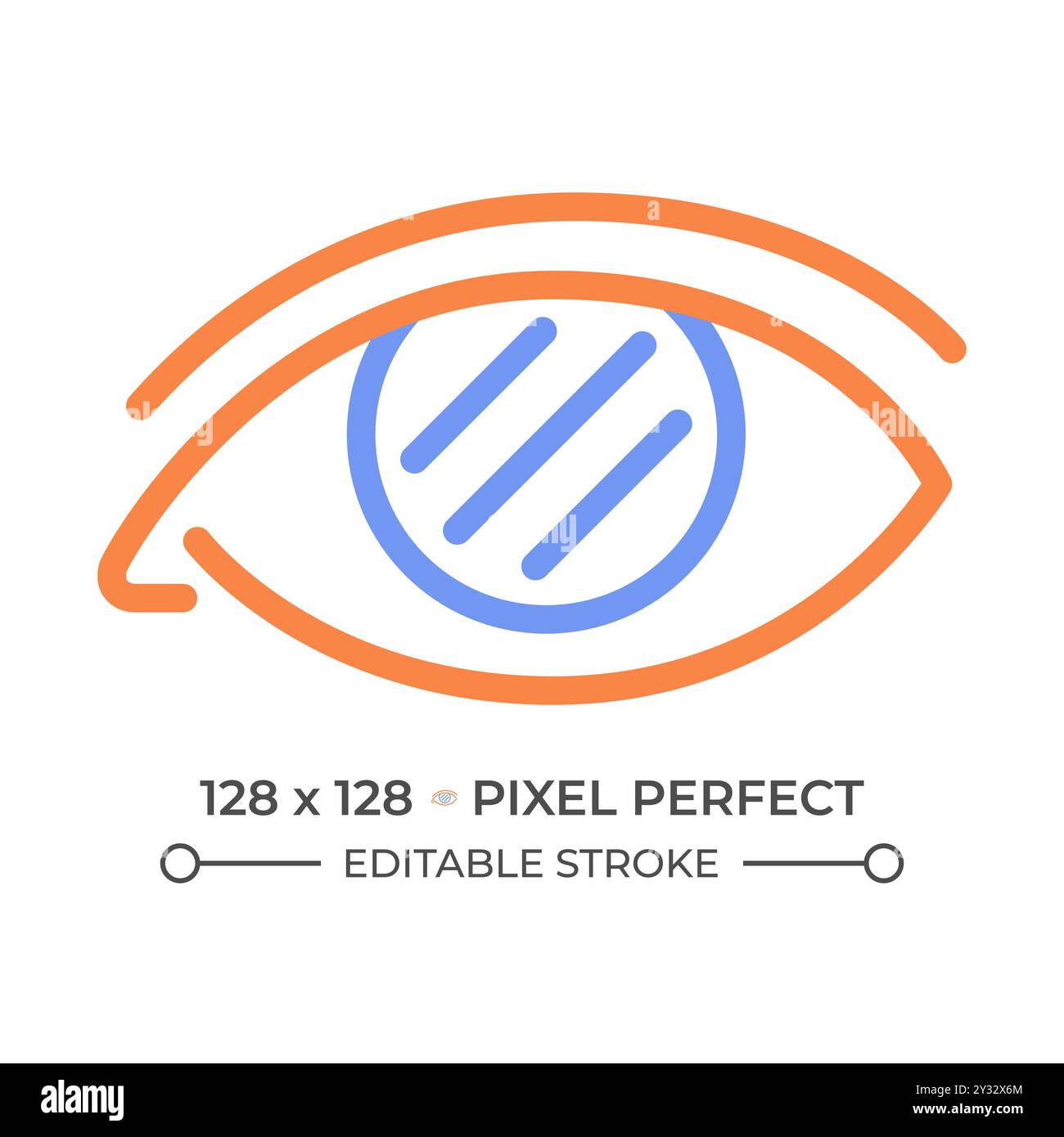 Cataract two color line icon Stock Vector