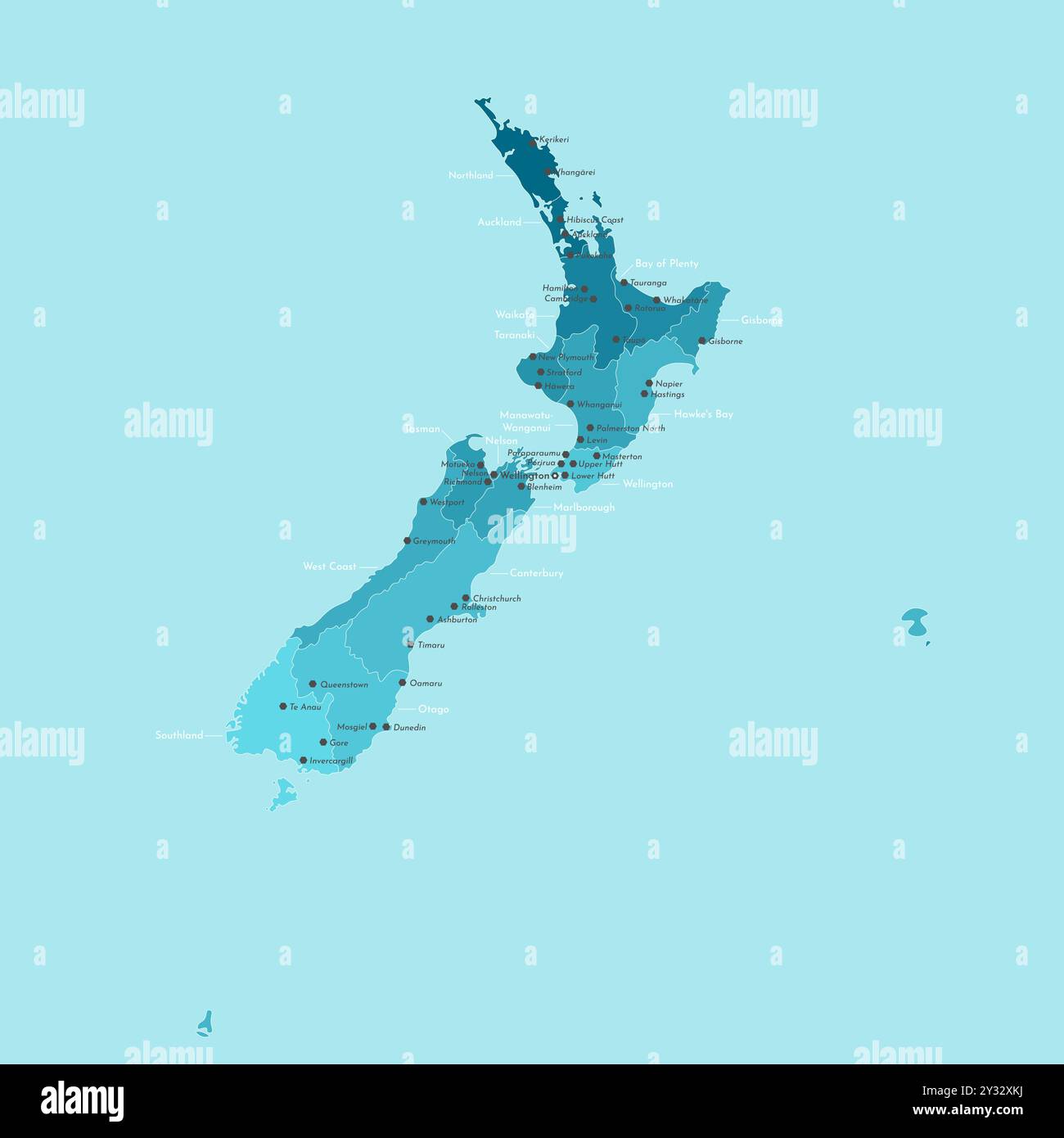 Vector modern illustration. Simplified administrative map of New ...