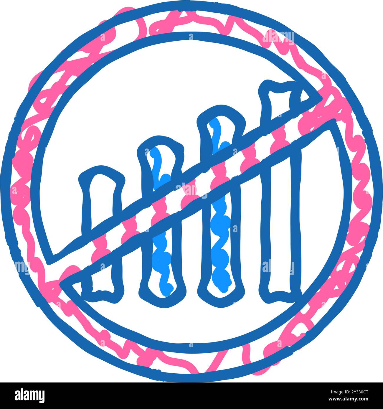 disconnection of mobile communication protest meeting icon doodle ...