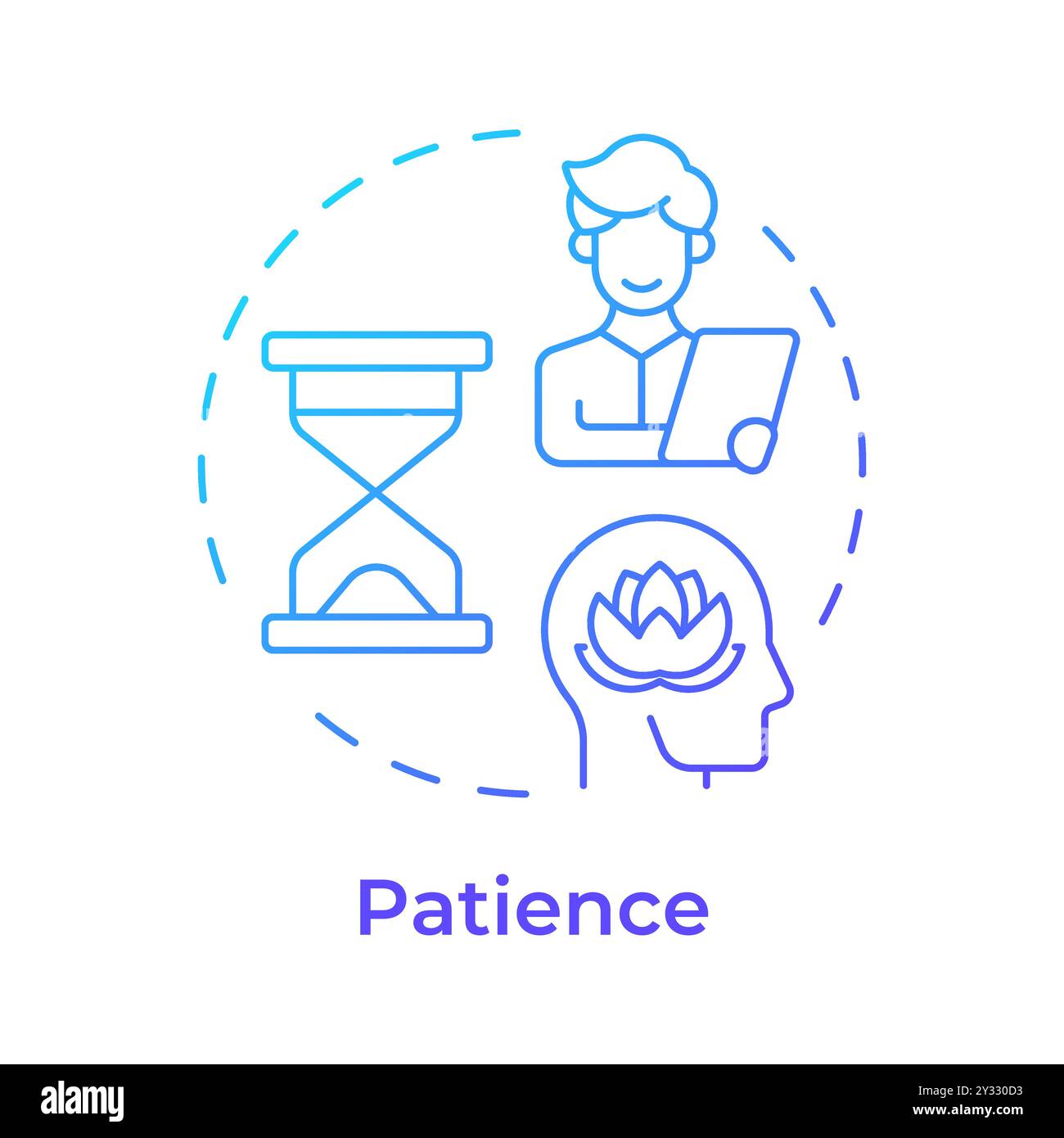 Patience blue gradient concept icon Stock Vector