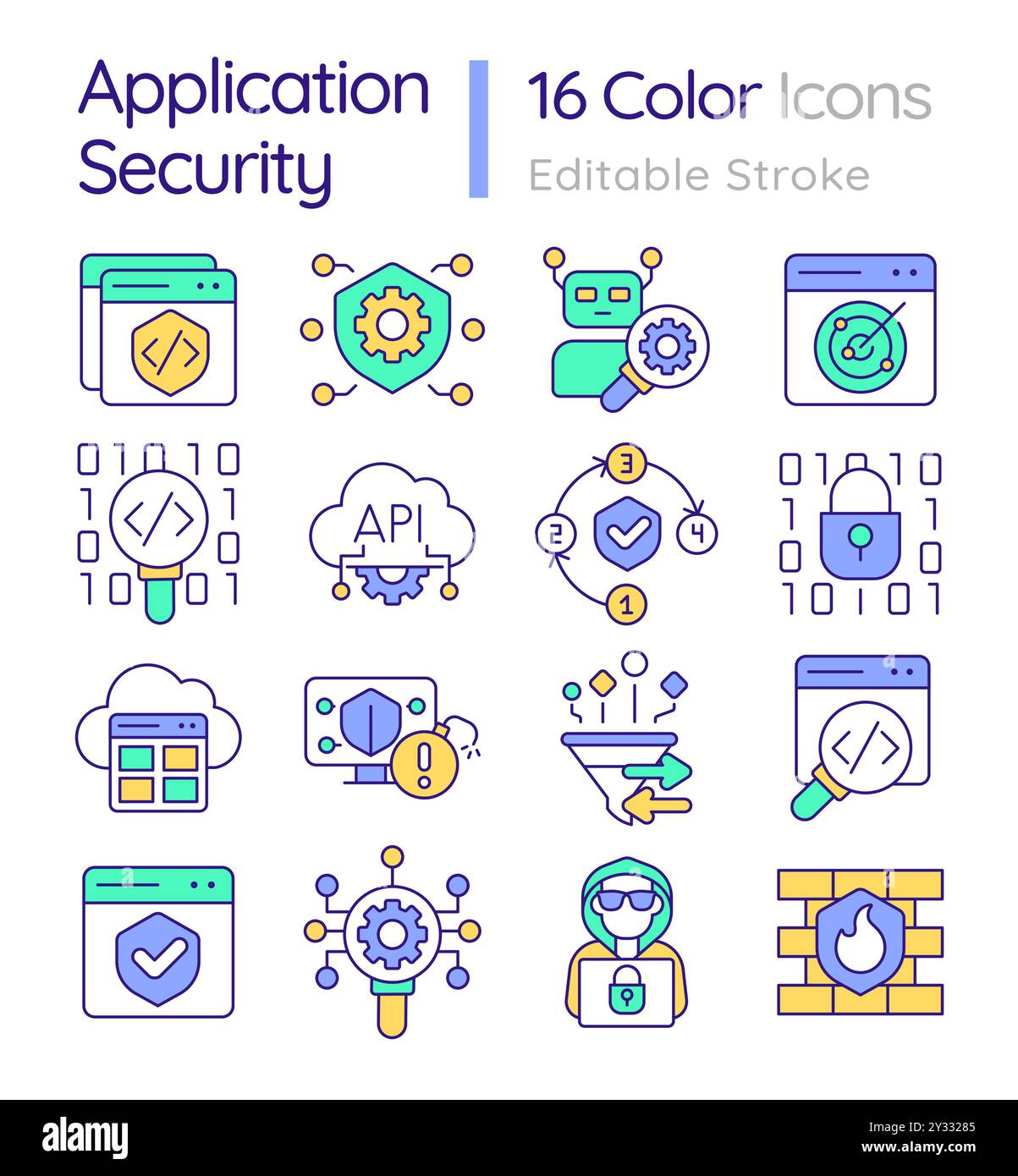 Application security RGB color icons set Stock Vector Image & Art - Alamy