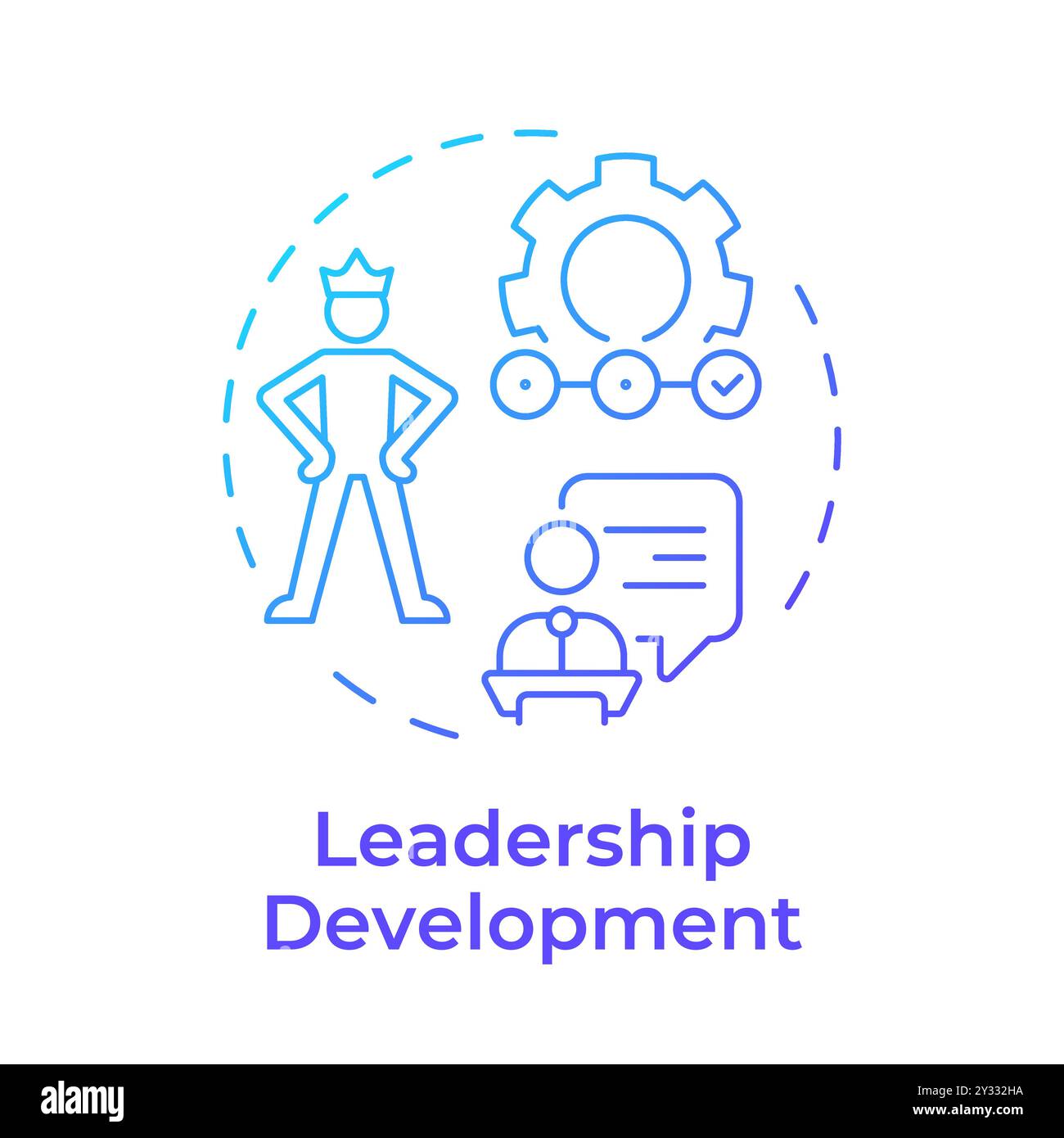 Leadership development blue gradient concept icon Stock Vector Image ...
